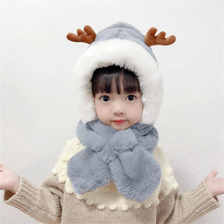 Cozy Hat And Scarf For Kids All In One Hat And Scarf Combo Plush