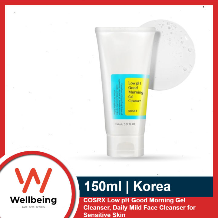COSRX Low pH Good Morning Gel Cleanser 150ml Daily Mild Face Cleanser for Sensitive Skin with BHA & Tea-Tree Oil, PH Balancing | Korea