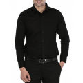 Black Cotton Formal Shirt For Men.