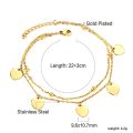 ASON Bohemian Mini Round Coin Dis Charm Anklets For Women Girls Stainless Steel Waterproof Foot Bracelet Summer Beach Gift.