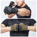 Motorcycle Military Grade Half Finger Army Green/Black - Hand Gloves For Bike. 