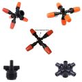 Five Way Misting Atomization Fogger Nozzle (1-Pc) with Half (1/2) inch to 6mm size Adapter Connector (1-Pc) for Easy Installation on Crop Field, Nursery and Vegetable Gardens..