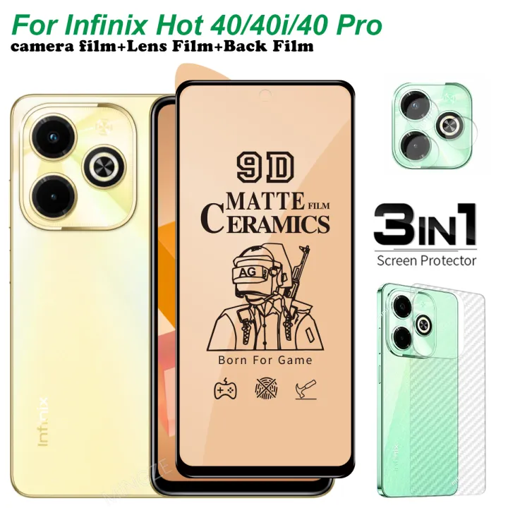 for%20infinix%20Hot%2040%20Tempered%20Glass%20infinix%20Hot%2040%20Pro%20Screen%20Protector%20infinix%20Hot%2040i%20Full%20Cover%20Screen%20Matte%20Privacy%20Glass%203In1%20Carbon%20fiber%20back%20film%20-%20Image%203