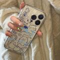 Cute Cat Line Kitten Phone Case For Samsung S24 S23 S22 S21 S20 S10 FE Note 20 10 Plus Ultra Lite 5G Clear Soft TPU Cover. 