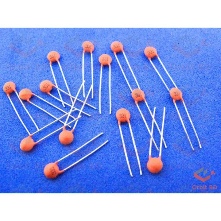 25Pcs 330pF Capacitor Mini Ceramic Capacitor 331 330pF 50V Ceramic Disc ...