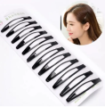 Hair Clips 6cm Pin Metal Snap for Women Hair band black (12pcs).