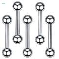 5x60 Pieces Nose Lip Tongue Eyebrow Tragus Navel Belly Ring Piercings 8mm.