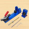 Aluminium Alloy Oblique Hole Jig Kit System for Wood Working Punch Locator with Base and 9.5mm Puncher Woodworking Tool Set.