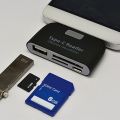【FUPANG】Zzitaill multi-functional 4 in OTG/TF/SD smart card reader adapter with micro charge port Universal Type C adapter OTG card. 