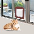 Square PP Controllable Switch Pet Door Dog Cat Flap Door Coffee Color. 