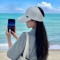 High Ponytail Baseball Cap Half Visor Peaked Cap Girls' Hat Sun Protection Sports Cap Summer Internet Celebrity Peaked Cap.