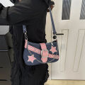 Y2k Fashion Women's Handbags Stars Pattern Cool Girls Underarm Bag Fashion Canvas Female Small Shoulder Bags Chain Tote Purses Watty Store. 