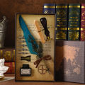 Retro Feather Fountain Pen Vintage Calligraphy Writing Ink Pen Sets Creative Stationery Quill Pens School Office Supplies Amour zii. 