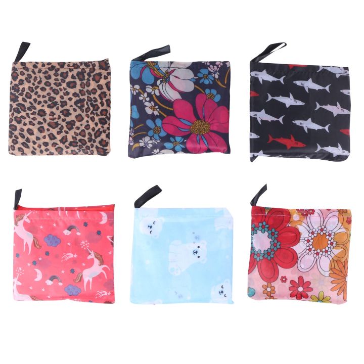 6 Pack Reusable Shopping Bag Eco Friendly Grocery Bags,6 Styles