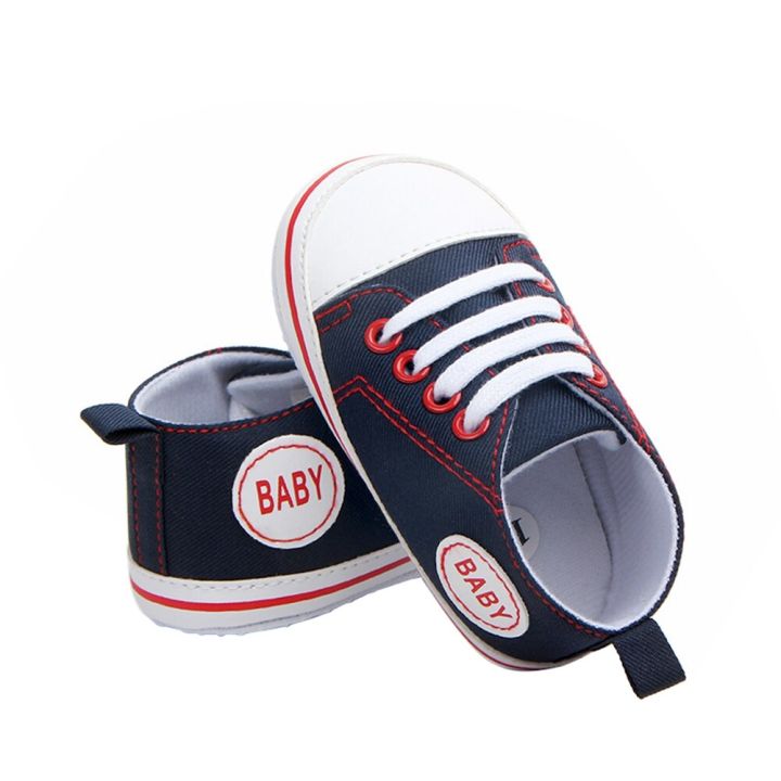 【Good-Love Store】（NEW）Baby Canvas Classic Sports Sneakers Newborn Baby Boys Girls Letter Print First Walkers Shoes Infant Toddler Anti-slip Baby Shoes