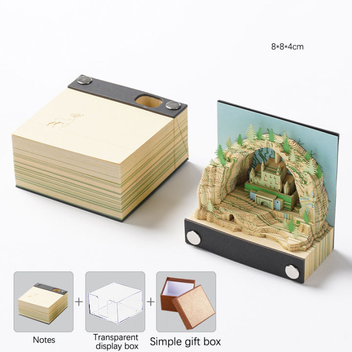 Desk%20Calendar,2024%20Calendar%20Memo%20Pad,Creative%20Desk%20Calendar%20DIY%20Notes%20Notepad,3D%20Art%20Calendar%20Paper%20Carving%20Gift%20House%20Sculpture%20-%20Image%203