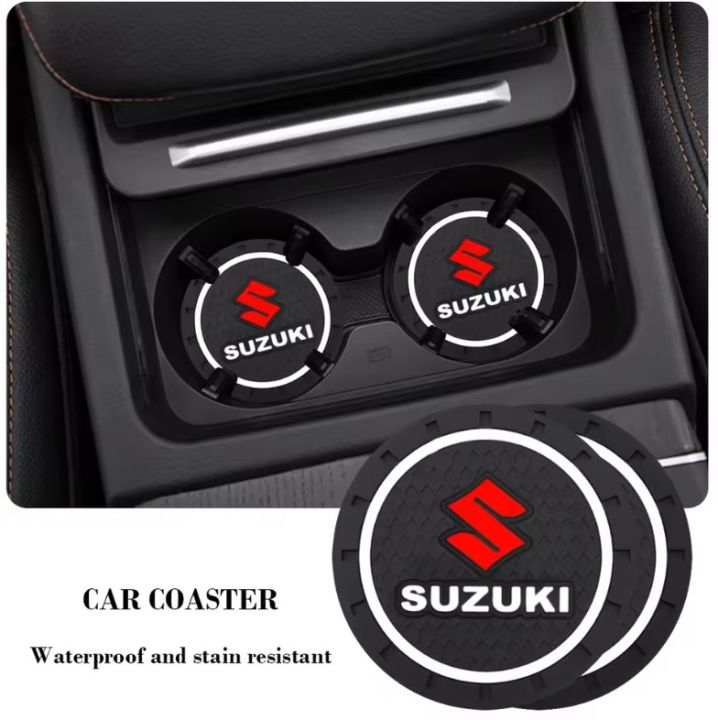 2Pcs/Set Car Coaster Water Cup Bottle Holder Non-slip Mat Car Styling Accessories For SUZUKI