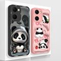 Case For Vivo Y03 4G Fun Panda Full Coverage Bumper Soft Liquid Silicone Funda For Vivo Y 03 Model V2332 Phone Back Covers Coque. 