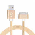 1M USB Cable for iPhone 4 4s iPad 2 3 iPod 30 Pin Metal Plug Charger Sync Cable for iPhone 4 4S Nylon Wire Braided Charging Download Data Cable 3.3 Feet 1 Meter by Metoke - intl. 