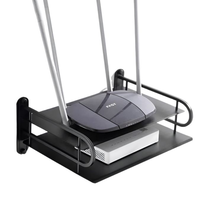 Wifi Router Storage Box Black Metal Wireless Material Metal Aluminum Alloy