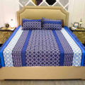 Discover Ultimate Comfort: Reimagine Comfort with Cotton Print 7.5/8.5 Feet Double King Size Bedsheet Set and Two Pillow Covers - Bed Sheet. 
