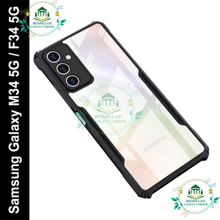 Xundd Back Cover for Samsung Galaxy M34 5G / Samsung Galaxy F34 5G Transparent Hybrid Hard PC Back Bumper
