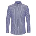 New Men's Classic Long Sleeve striped Basic Dress Shirts Single Patch Pocket Formal Business Standard-fit Office Social Shirt.