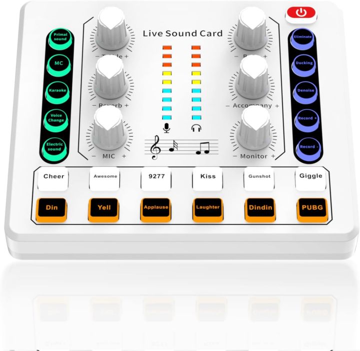 M8 Live Sound Card, Mini Audio Mixer Board for PC Computer Phone, Voice Changer Sound Card