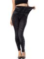 VISNXGI High Waist Leggings Women Gym Pants Hollow Out Workout Push Up Elastic Faux Denim Jeggings Fitness Side Lace Patchwork. 