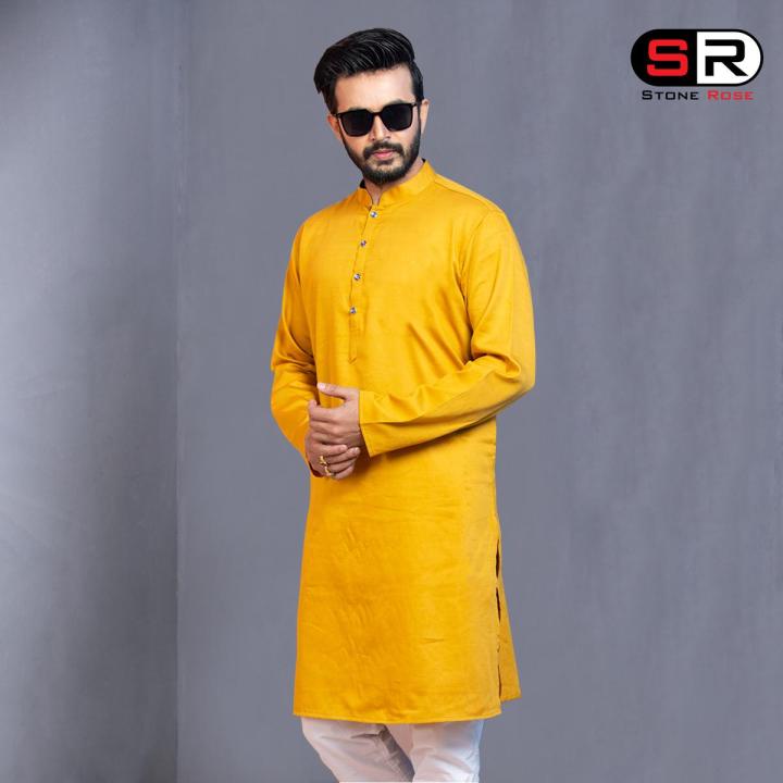 Men's Stylish Solid Color Casual Panjabi By Stone Rose - 17915P