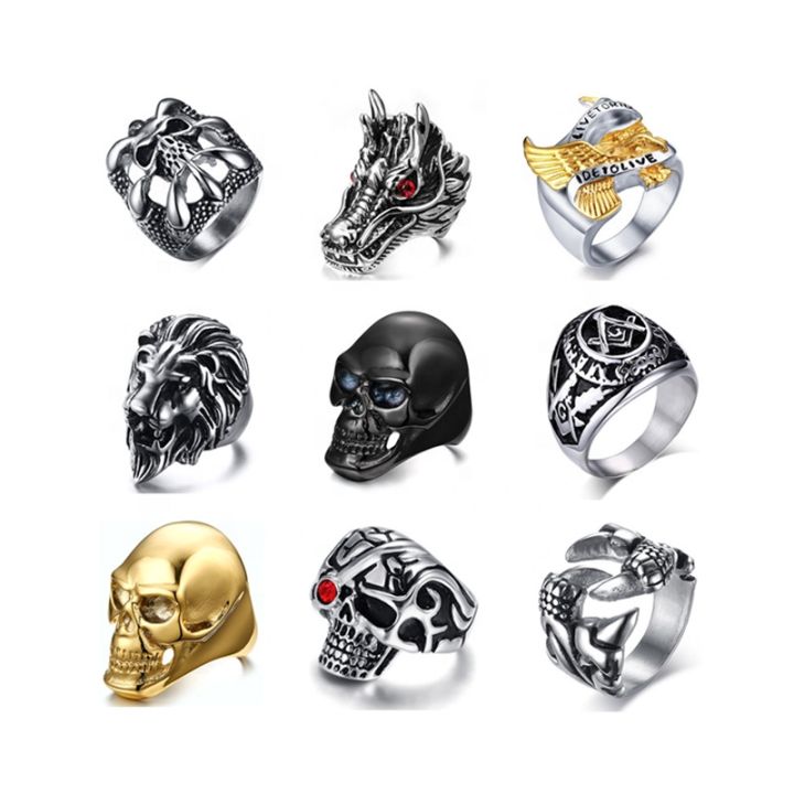 Vintage Octopus Animal Claw Skull Dragon Lion Tiger Head