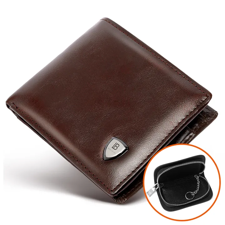 BOSTANTEN%20Men's%20PU%20Leather%20Tri-fold%20Wallet%20Clasp%20and%20Zipper%20%20Wallet%20For%20Men%20-%20Image%203