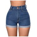 2022 Dark Blue Jean Shorts For Women Casual Hip Lift High Waist Denim Shorts Mujer Short Jeans Female.