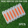 6012BA 2B3C RED DC 12V 5W COB SMD LED Light Chip Ultra Bright Red Color 5 Watt LED Light Panel Mount Aluminum Base With Resistor For Solar Panel Flood Light Household Garden.