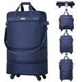 Fashion Wheels Expandable Foldable Rolling Duffel Travel Bag-F023(Blue). 