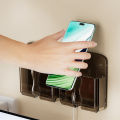 Wall Mounted Phone Holder Organizer Storage Box Remote Control Mounted Mobile Phone Plug Wall Stand. 