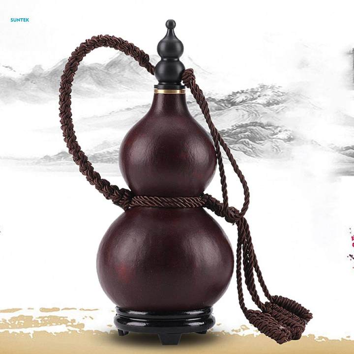 Gourd, Portable Chinese Characteristic Carving Crafts, Gourd Water Bottle, Dried Gourd Drinking Bottle for Indoor Outdoor Craft Decoration