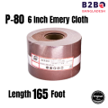 Emery Cloth Sanding Roll 80 grit, 6 inch wide Polishing Sandpaper For Grinding Tools,Sanding Abrasive Emery Paper Length 165 ft.