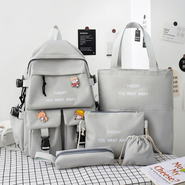 Backpack%20new%20five-piece%20set%20of%20schoolbag%20women's%20Korean%20version%20ins%20color-blocked%20middle%20school%20student%20schoolbag%20fashion%20campus%20student%20backpack%20-%20Image%208