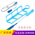 Factory wholesale mountaineering drinking bag cleaning brush four-piece cleaning brush stainless steel spring brush.