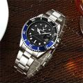 New Tuhao Gold and Silver Color Steel Belt Water Ghost Men's Date Quartz Waterproof Business Fashion Watch. 