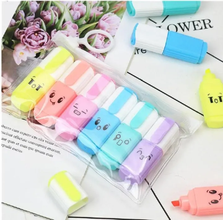 Minnie%20cartoon%20photo%20highlighter%20pen%206%20pieces%201%20box%20-%20Image%204