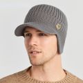 Men Winter Knitted Hat Outdoor Cycling Ear Protection Warmth Peaked Cap Casual Fashion Sunhat Bomber Hats 56-61CM. 