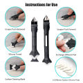 KOGEEK Caulk Remover Tool 3 in 1 Metal Caulking Tool with 6 Silicone Pads Sealant Finishing Tools Glass Glue Angle Scraper for Kitchen Bathroom Window Ceramic Tile Floor.
