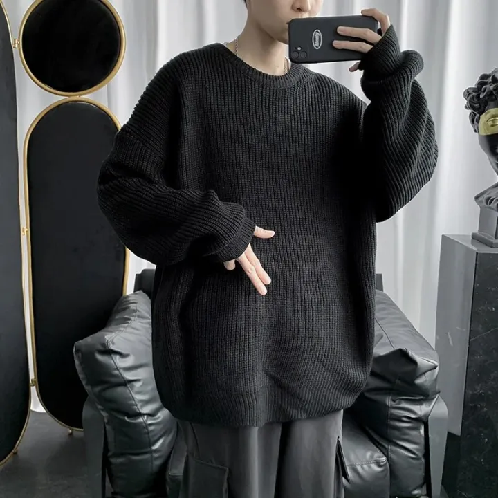 Knitted%20Sweater%20Men%20Autunmn%20Winter%20Warm%20Clothing%20Korean%20Fashion%20Long%20Sleeves%20Top%20Vintage%20Solid%20Baggy%20Pullover%20Y2K%20Male%20Clothes%20-%20Image%204