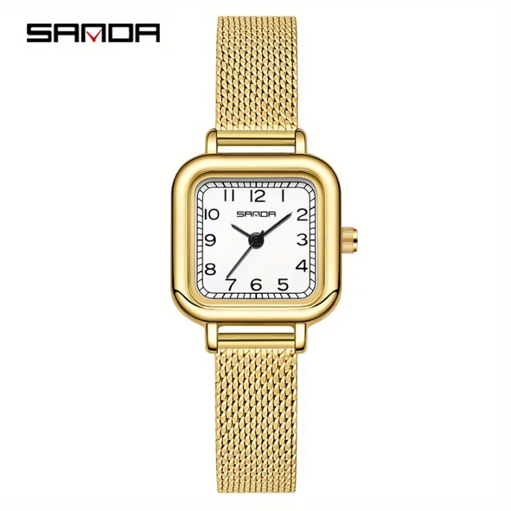 SANDA%20Women's%20Exquisite%20Leisure%20Business%20Mesh%20Quartz%20Watch%20Fashion%20Square%20Pointer%20Stainless%20Steel%20Waterproof%20Watch%20Gift%20-%20Image%208
