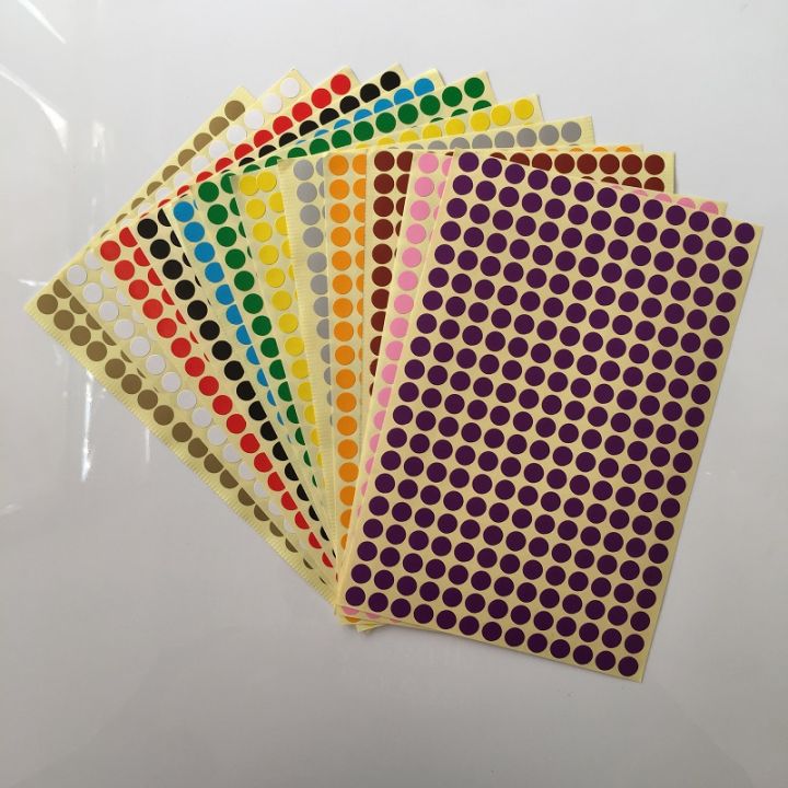 Window Dot Sticker Size 8mm Coloured Dot Stickers Assorted Color Removable Coding Label ...
