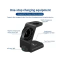 3 In 1 Wireless Charging Station Multiple Devices Wireless Charger Dock With Type C Cable Compatible For IPhone 15 14 13 12 Pro Max Watch 8 7 6 Earphones. 
