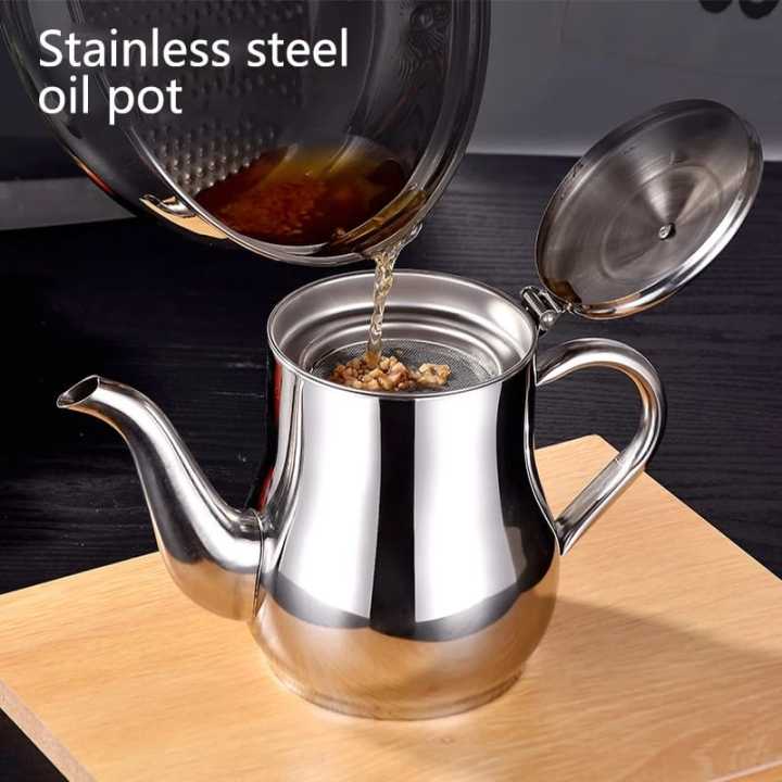 410ml%20Stainless%20Steel%20Oil%20Tank%20Large%20Capacity%20Oil%20Bottle%20Kitchen%20Oil%20Filter%20Pot%20Soy%20Sauce%20Vinegar%20Container%20Coffee%20Pot%20-%20Image%204