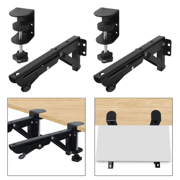 2Pcs%20Under%20Desk%20Keyboard%20Tray%20Foldable%20Brackets%20with%20Clamp%209x4.3cm%20-%20Image%206